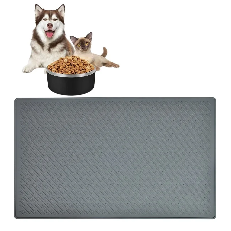 Silicone Cleanliness Mat - Waterproof Silicone Pet Bowl Mat - Protects Floor from Food and Water Damage 33.8 inches