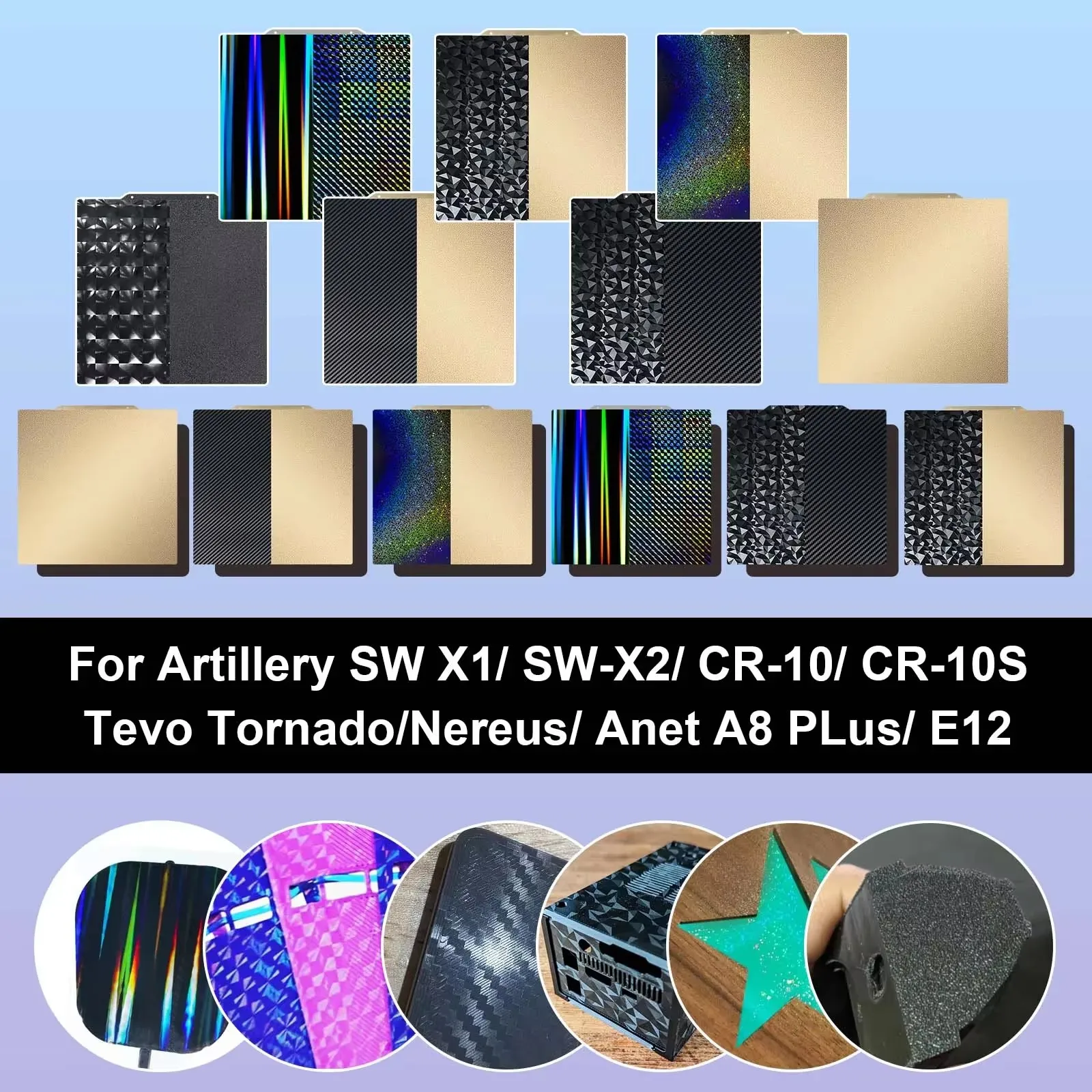 310x310mm PEO PET H1H PEI Sheet Build Plate For Creality CR-10 CR-10S/10 S3 Artillery Sidewinder X1/X2 S8 Pro S8 Plus KP5L SP-5 - Image 6