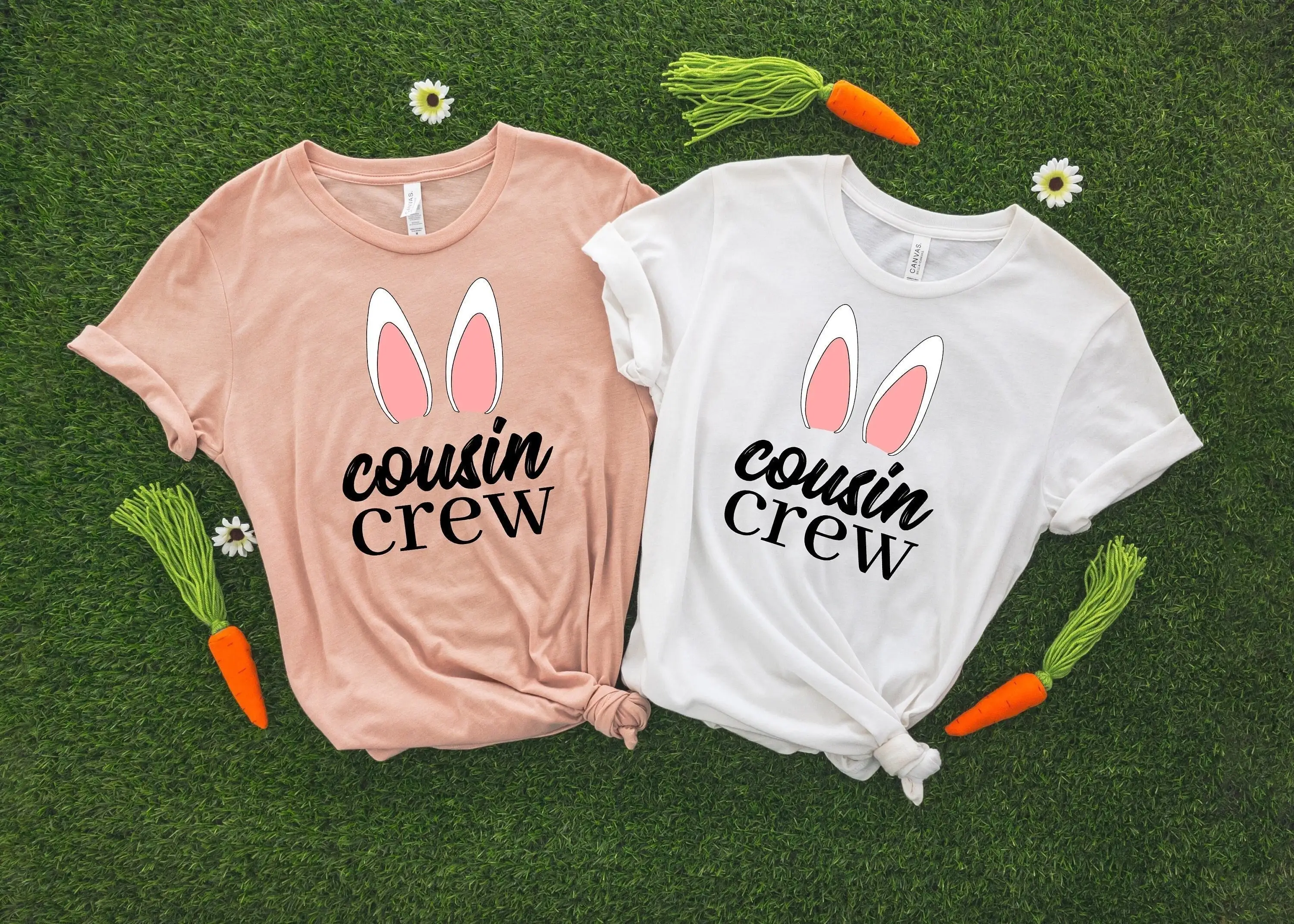 

Cousin Crew T Shirt Bunny Matching Easter Family Egg Hunt S