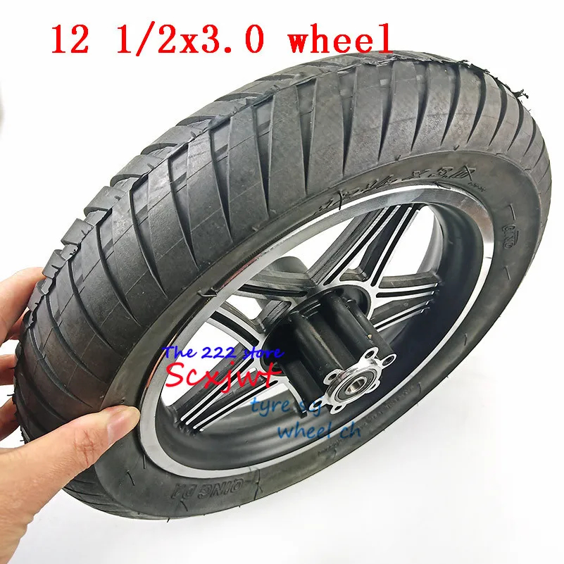 Motorcycle accessories 12 1/2 X 3.0 Wheel Tire Inner Tube & Rim Set fits electric scooters E-bike folding bicycles 12\'\' wheels