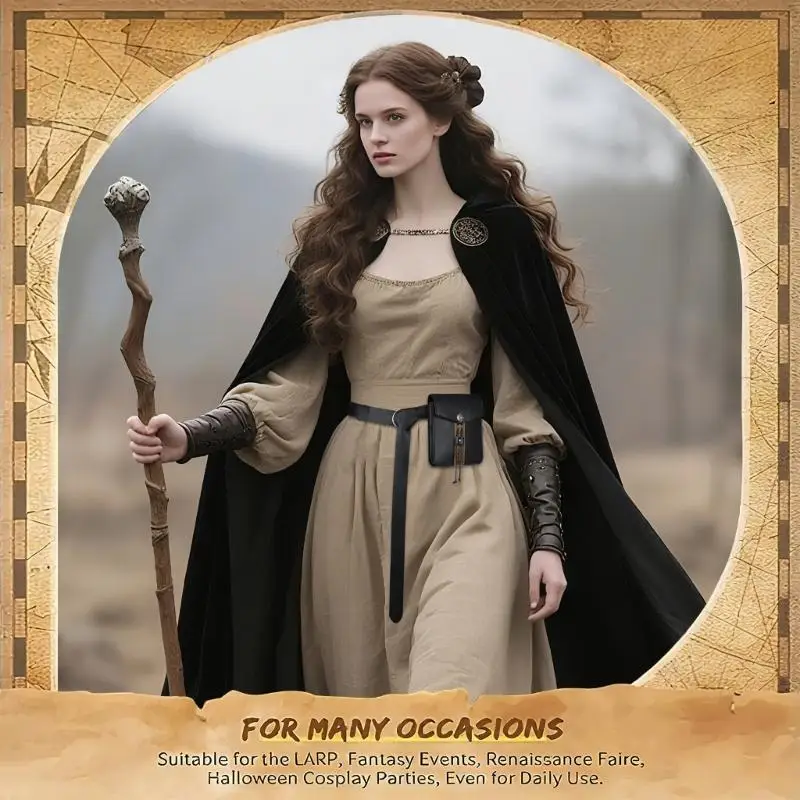 652F Medieval Vikinges Cinto couro Braçadeiras Halloween Renaissances Costume Acessório