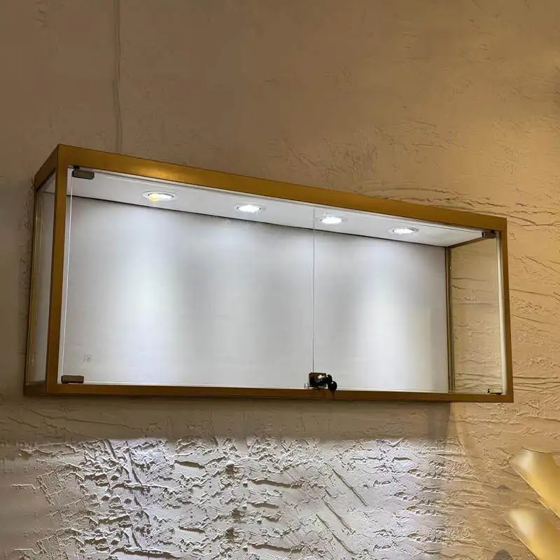 Jewelry display cabinet upper wall hanging cabinet hanging wall cabinet suspended embedded desktop figure model small transparen