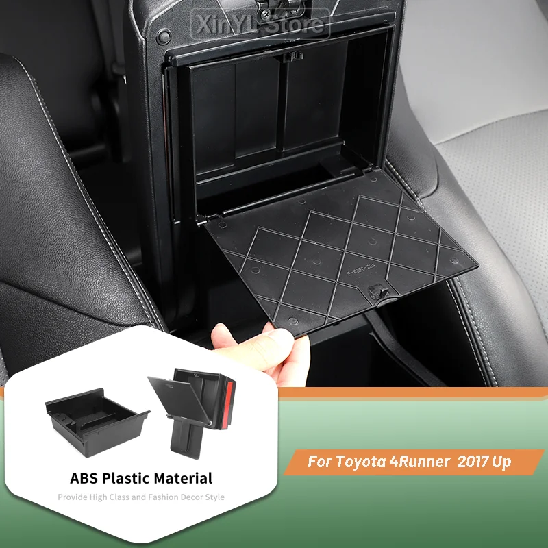 For 2017 Up Toyota 4Runner Armrest Hidden Box Tray Center Console Organizer Car Hidden Storage Box Interior Storage Accessories