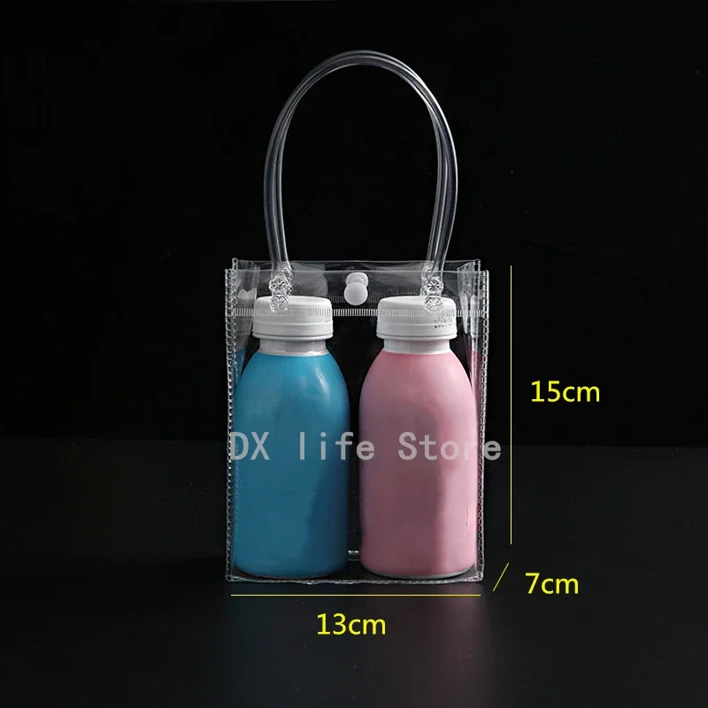 10/20pcs Clear Tote Waterproof Bag Reusable PVC Clear Shopping Bag Shoulder Handbag Environmentally Travel Storage Bag Shoes Bag