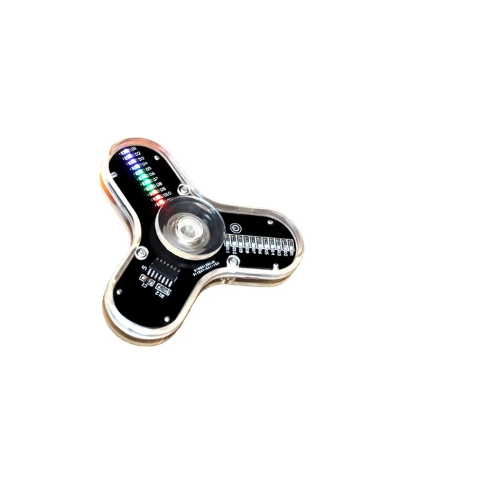 LED Fidget Spinner DIY Kit - 3-Blade Glowing Gyroscope Parts. Electronic Training & Skill Practice Materials. Ideal for DIY