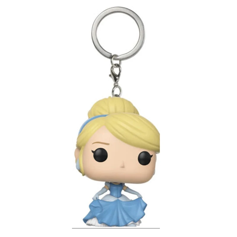 New Model Fairy Tale Princess Keychain  PVC Figure3D Vinyl Backpack Pendant Keyring Collection Party Birthday Gift