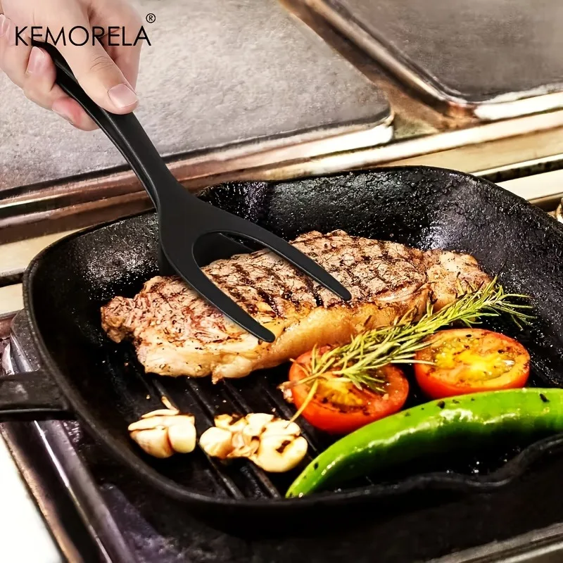 1/2PCS 2 in 1 Grip Flip Spatula Tongs Egg Flipper Spatula Nylon Non Stick Coating Pancake Fish French Toast Omelet Making Tool