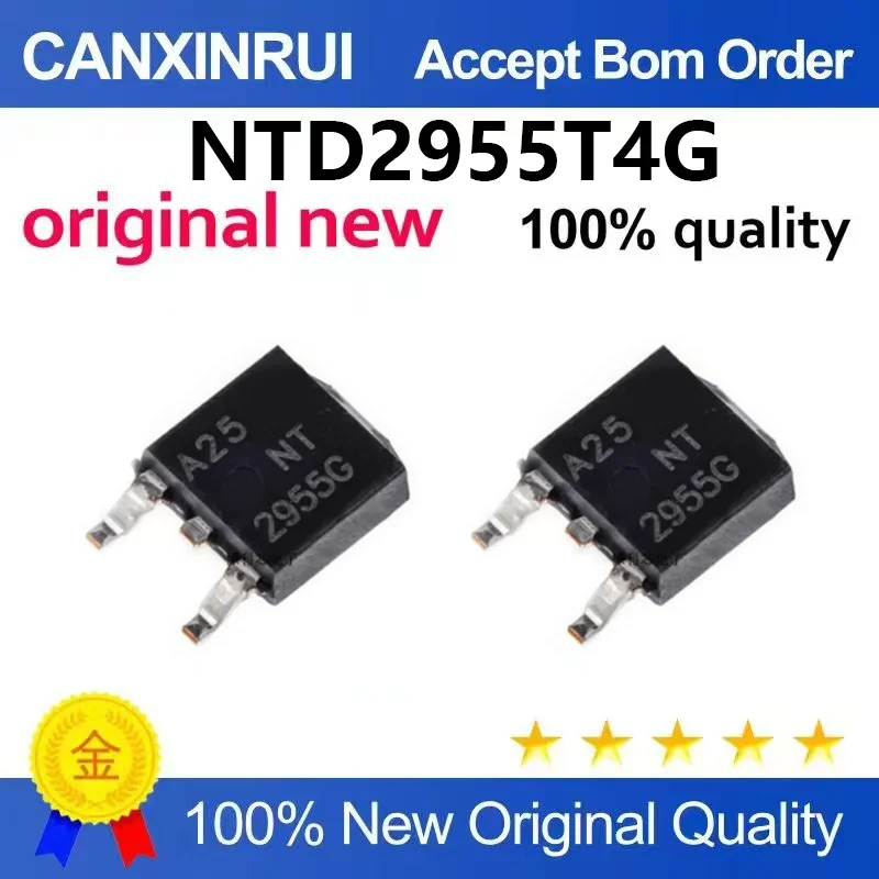 (5pcs-100pcs)New original NTD2955T4G silk screen NT2955G TO252 field-effect transistor (MOSFET) chip IC