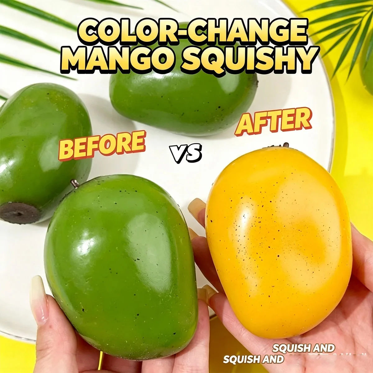 Mango Squishy Slow Rising Crystal stress relief gift, Stress Ball Strawberry Fruit Squishies Sensory Fidget  for Adults gifts