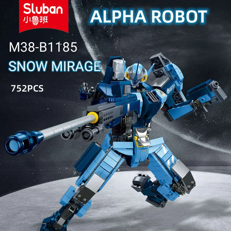 Sluban Building Block Toys Robot Alpha B1185 Snow Mirage 752PCS Bricks Mechanical Armor Compatible With Leading Brands