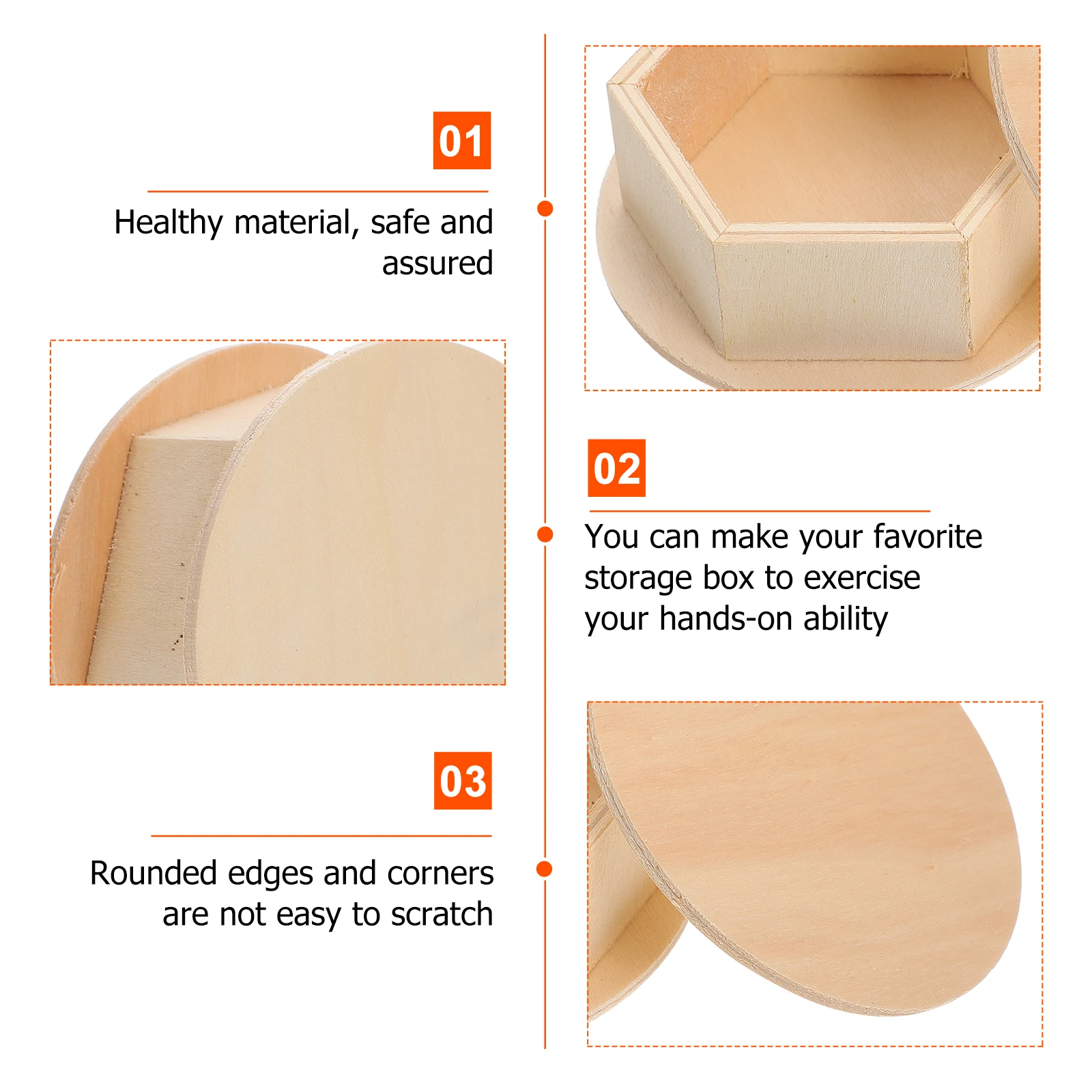 

3 Pcs Box Handmade DIY Clay Storage Box Clay Container Jewelry Craft Storage Case Lightweight Portable Safe