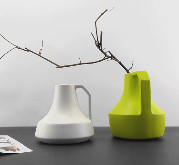 Nordic Simple Single Ear Flower Vase Decorative Item for Sofa Hall Home Building Materials Cabinet Resin Material Modern Styl...
