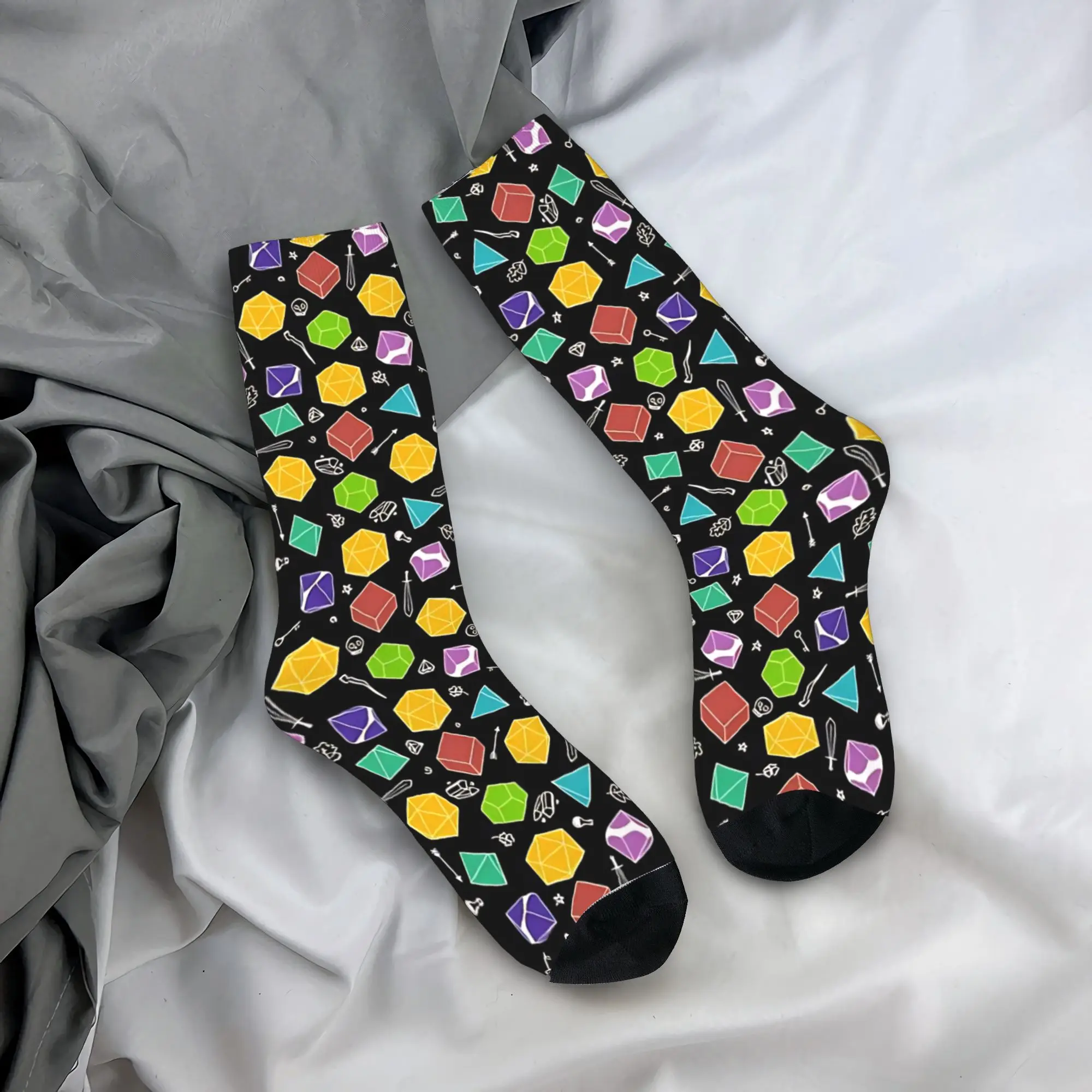 

Men Socks Dice ‘N’ Stuff D&D Stockings Winter Fashion High Quality Socks Graphic Running Sports Non Skid Socks