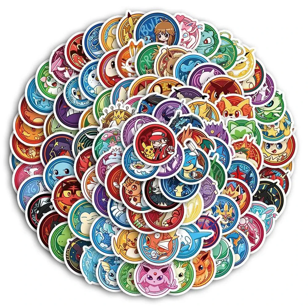 10/30/50/100 Uds. Pegatinas bonitas de Pokemon Anime Psyduck Pikachu calcomanías de dibujos animados DIY papelería portátil teléfono pegatina de juguete clásica para niños