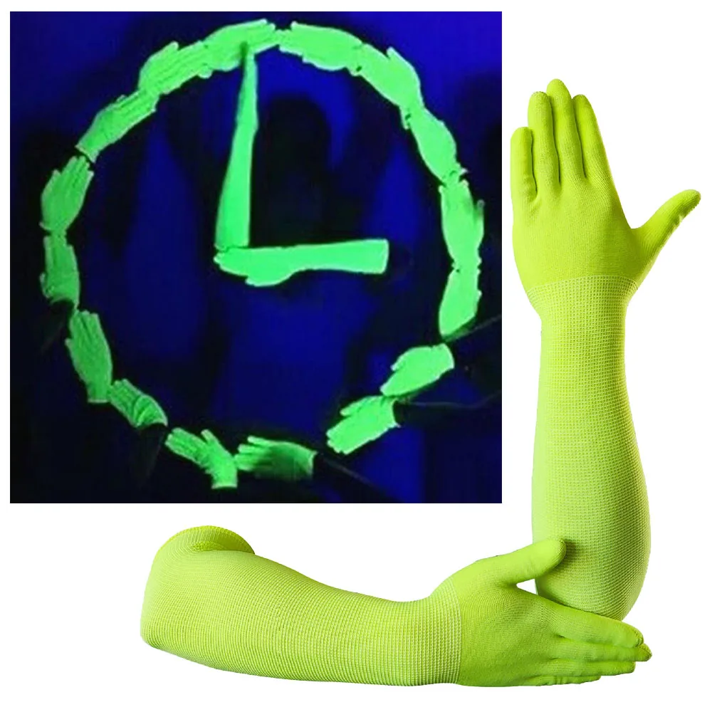 Neon Gloves Long Elbow Glove Glow in the dark Party Supplies Neon Party Birthday Decoration Luminous Fluorescent Magic Glove