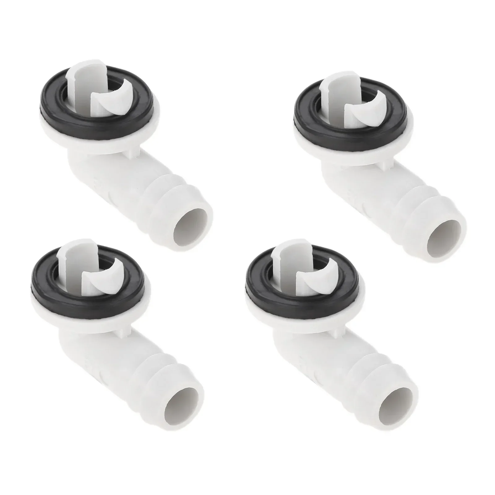 4Pcs White 3/5 Inch AC Drain Hose Connector Elbow Adapter Fitting with Rubber Ring for Window Air Conditioner & Mini Split Units