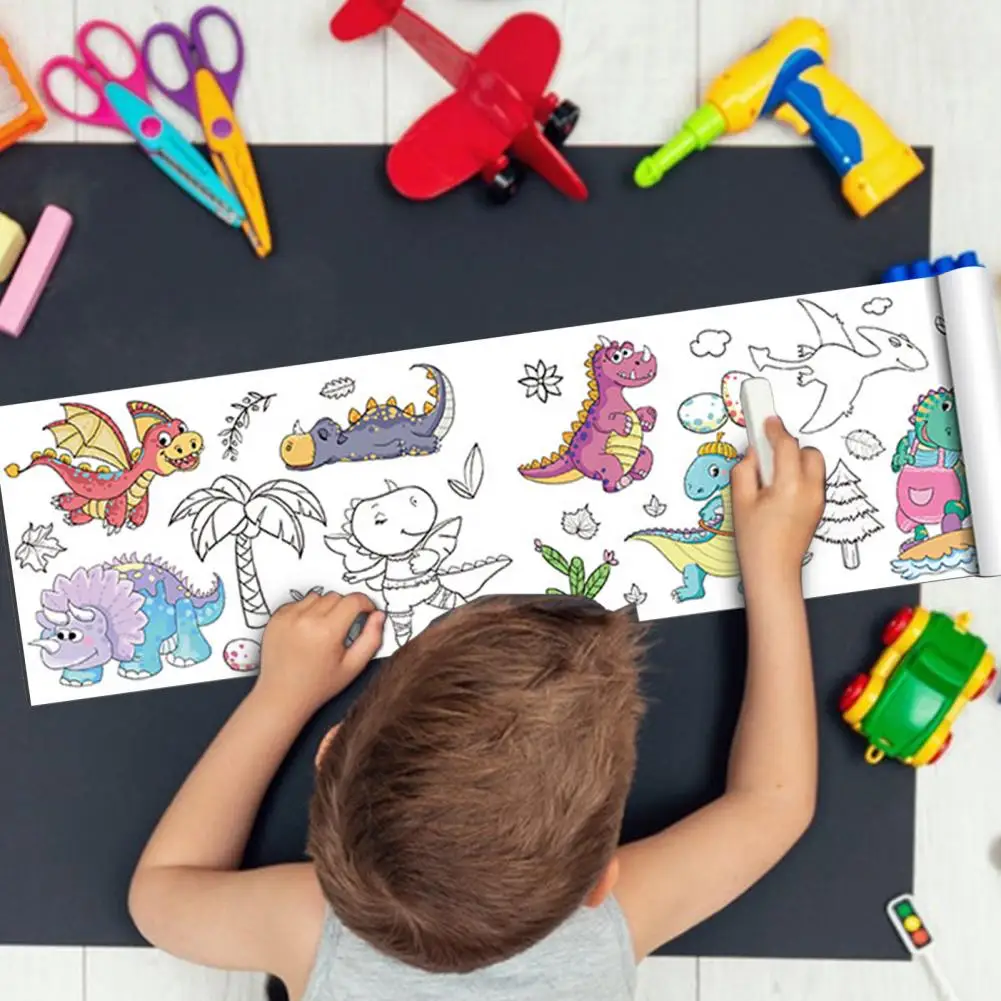 Rollo de papel para colorear de Graffiti, mantel de dibujo de animales, rollo de dibujo para niños, papel de relleno de Color pegajoso