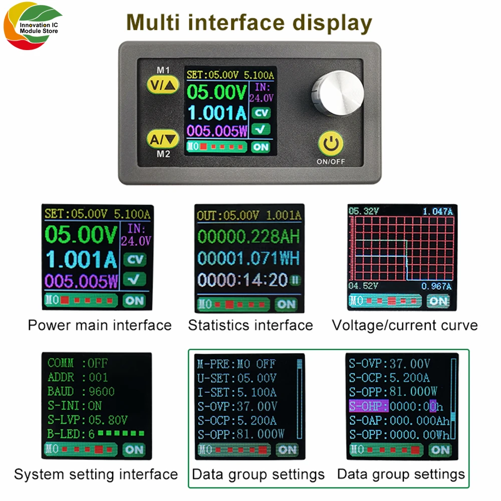 Imagem -04 - Conversor dc Buck Boost Ajustável Fonte de Alimentação de Laboratório Regulada Amperímetro Voltímetro Wz3605e cc cv 36v 5a