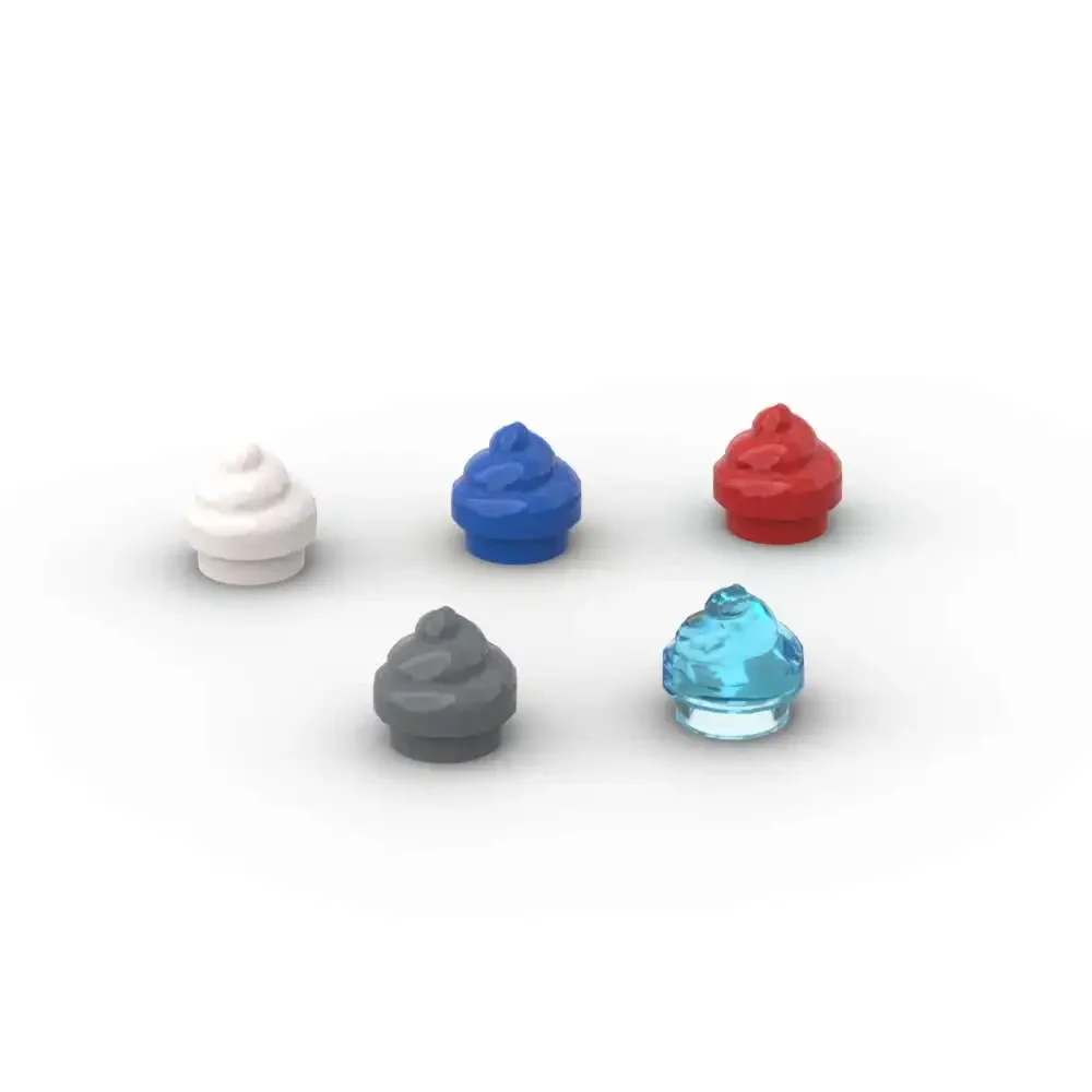 MOC 10PCS Ice Cream Food 53119 Round 1x1 Building Blocks Kit Twist Plate DIY Bricks Particle Educational Toy Children Xmas Gifts