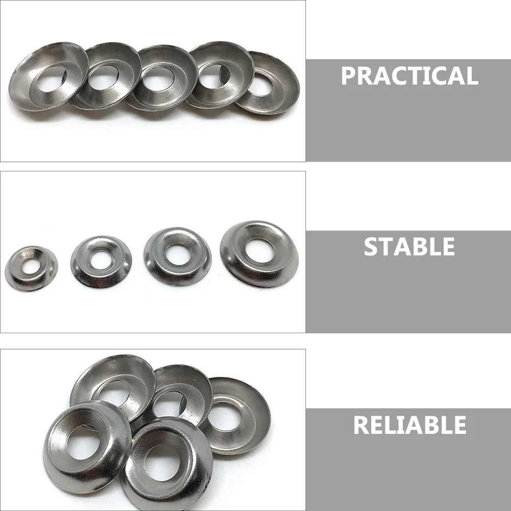 

100Pcs Stainless Steel Washers Fisheye Shaped Bolt Gaskets Durable Replacement Hard-Ware Accessories Useful Fixing Gaskets