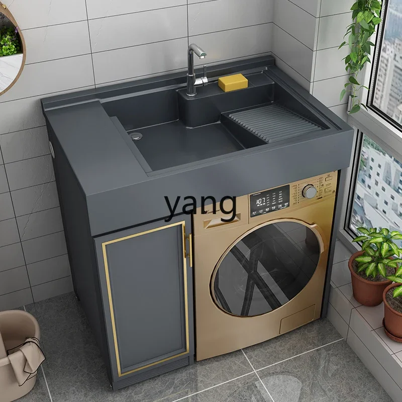 YJQ washing machine cabinet drum significant other integrated basin integral laundry pool with rubbing board corner cutting