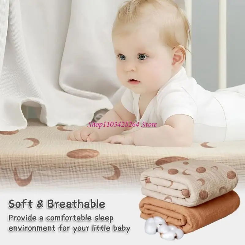 Set of 2pcs Newborns Bassinet Sheet Double Layers Baby Fitteds Sheet Protective Sleeve for Standard Crib Mattress