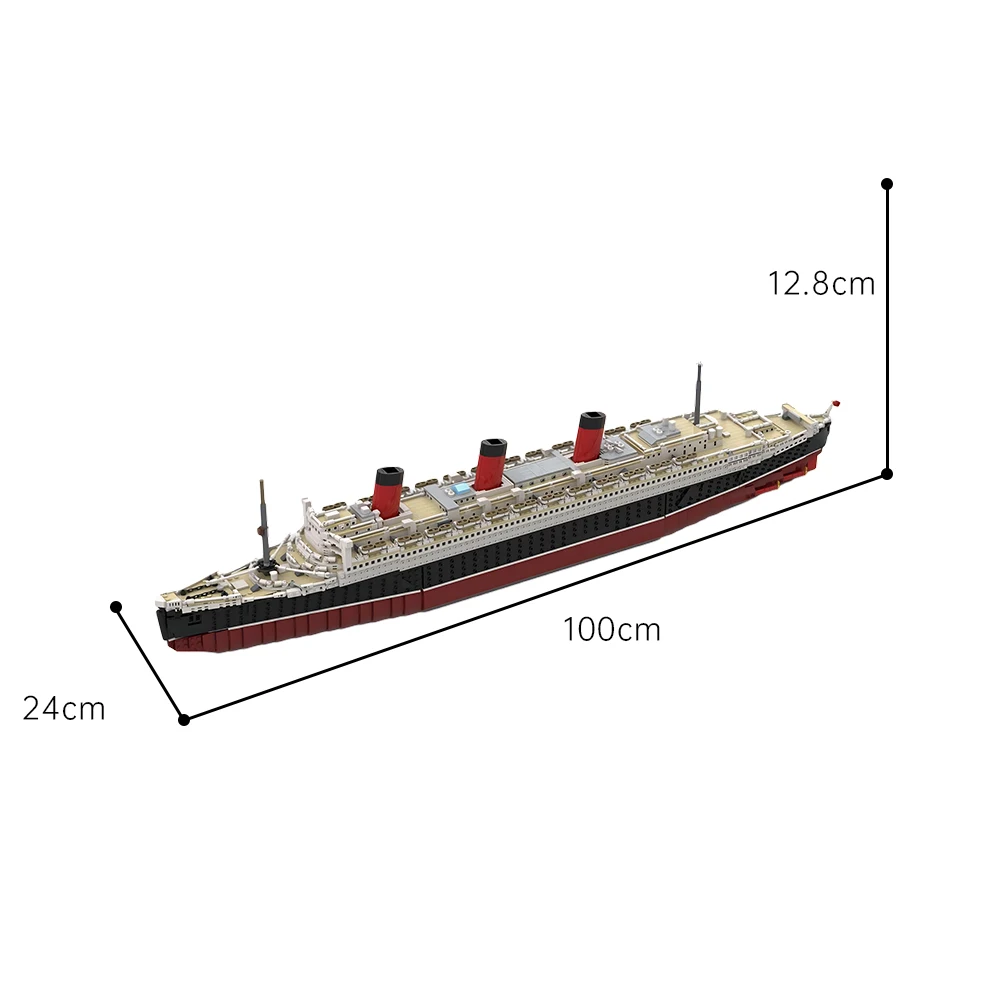 MOC Royal Mail Ship Queen Mary Building Blocks Model European Steamship Sea Palace Bricks DIY Assembled Toy For Children Gift