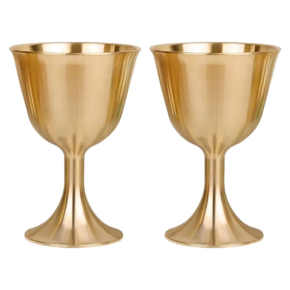 

2Pcs Pure Copper Buddhism Cups Classic Offering Cups for Buddha Worship Ritual Household Decorative Multi-Function Copper