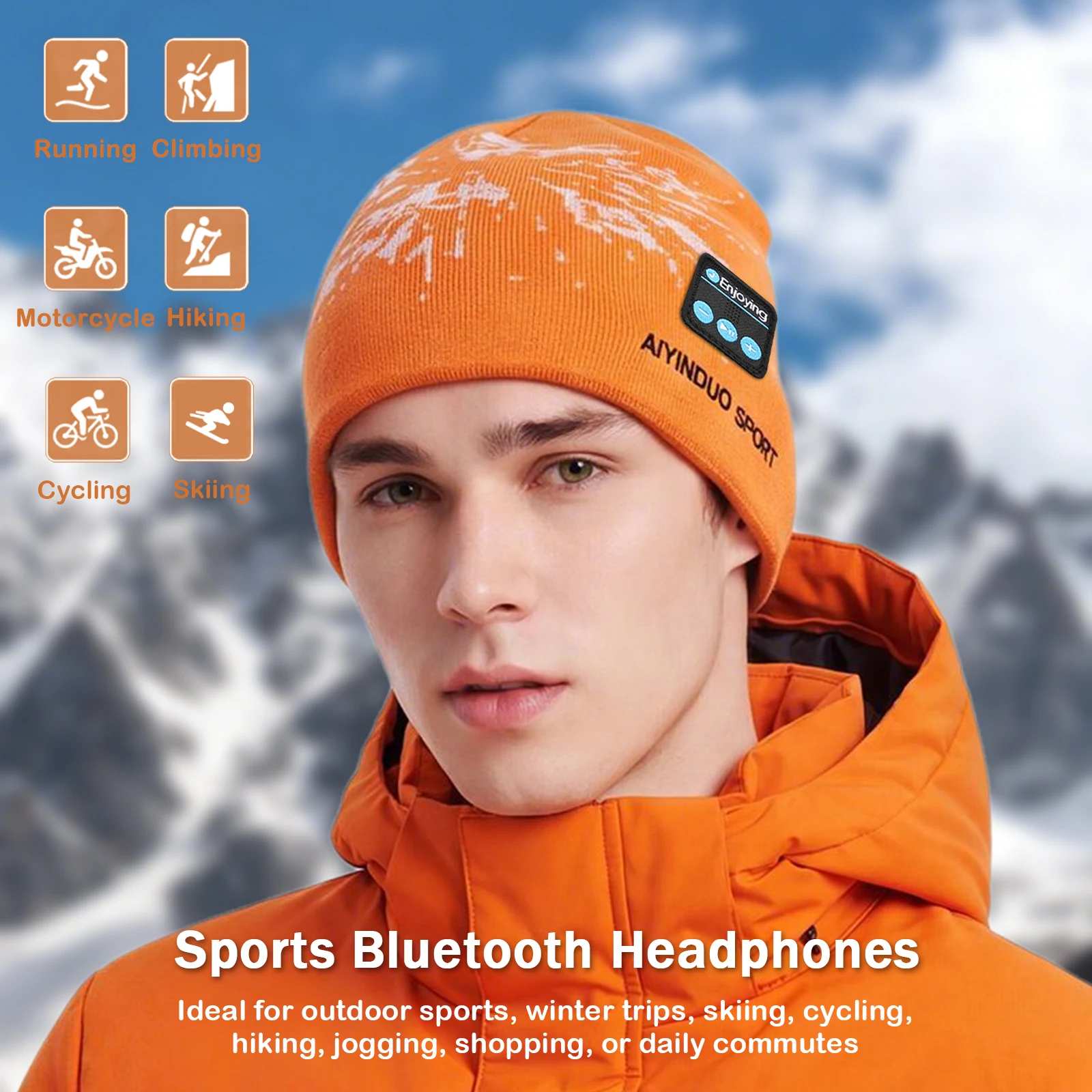 Handfree Warm Beanie Bluetooth 5.4 Hat Wireless Stereo Headset Music Player With MIC Rechargeable Battery Fashion Cap