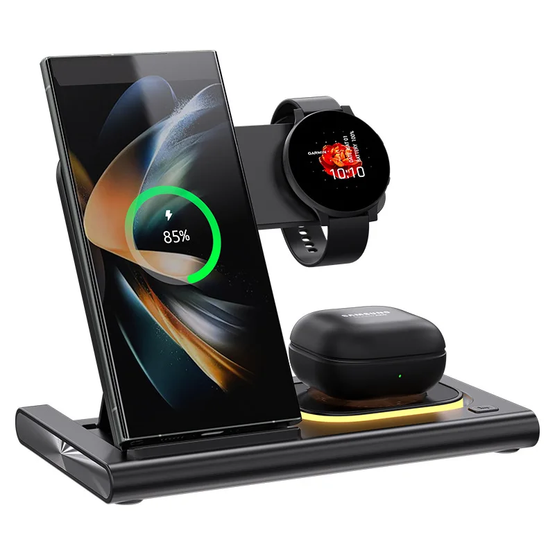 

Fast Wireless Charger for Samsung Devices Charger Stand Dock for Galaxy S24 Ultra S23 S22 S21 Galaxy Watch 6/5/4/3/Pro and Buds