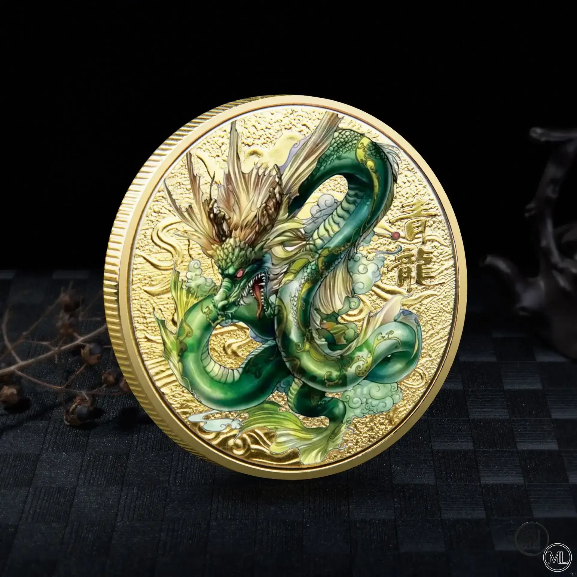 Chinese Mythical Beasts Coins Collectibles Dragon Coin Tiger Suzaku Zodiac Tai Chi Commemorative Medal Luck