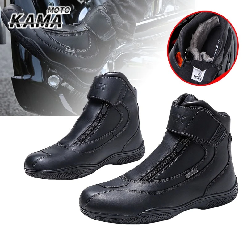 

Waterproof Motorcycle Boots Waterproof Men Cowhide Breathable Motocross Riding Shoes Motorbike Off-road Outdoor Protective Boots
