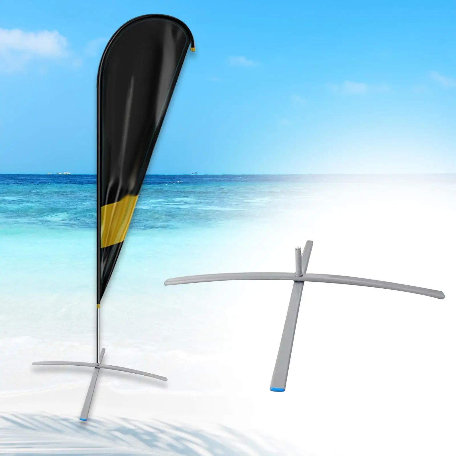 Beach Flag Pole Base, Feather Flag Base Stand, Base Holder Cross Base