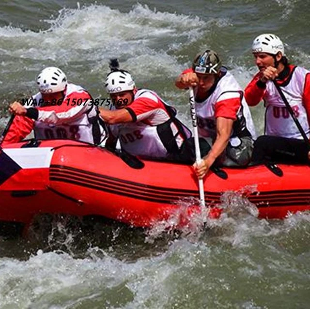 China Factory 16ft River Sport Inflatable Whitewater Life Raft with PVC Material CE Certified All Rubber Strakes Commercial Use
