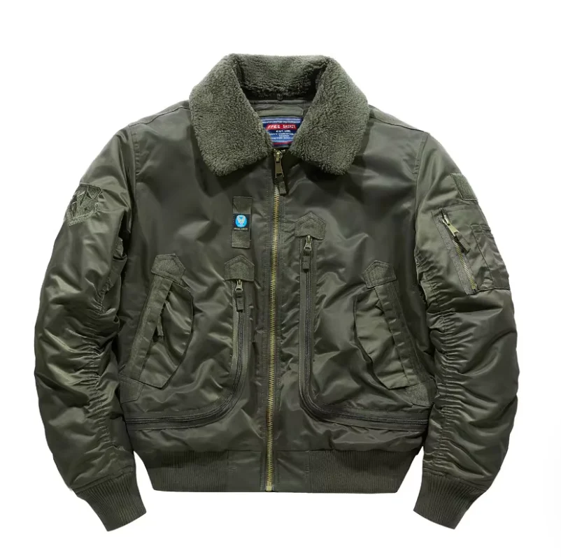 

New Arrival Air Force Pilot Men's Oversized Down Jacket Casual Fur Trimmed