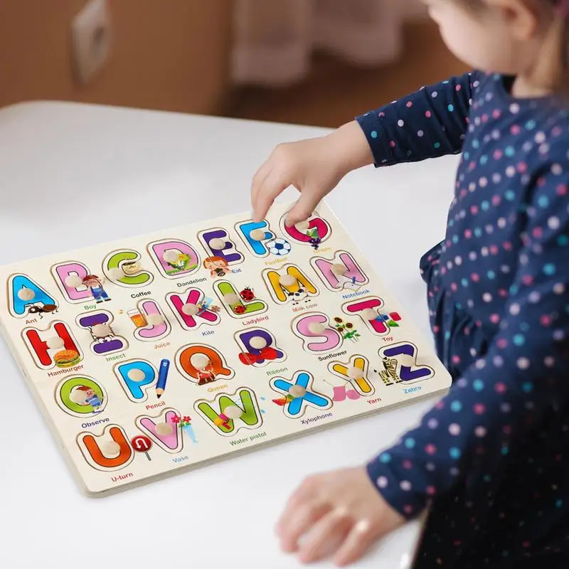 Cartoon Matching Game Plate Letter Sorting & Alphabet Puzzles Educational Toys For Skill Development Colorful Alphabet Match