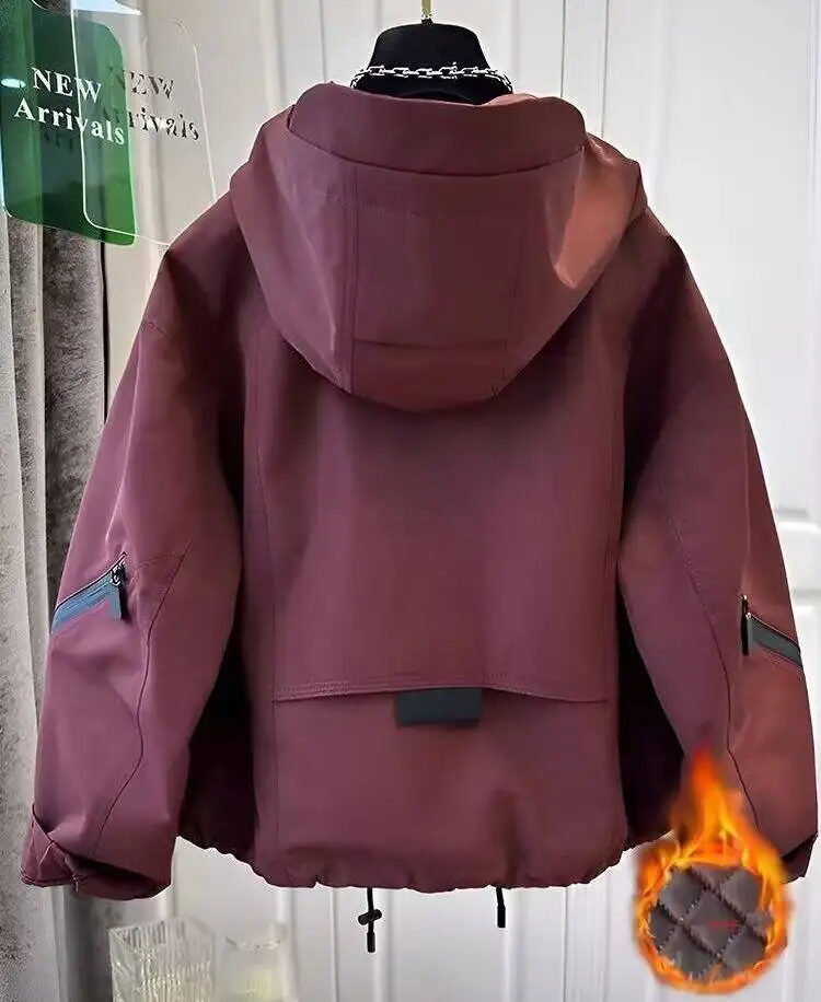 

Parkas Womens Crop Autumn Linen Embroidered Appliques Pleated Flared Layered Fitted Waistband Lace-Up Turndown Neck Sashes Solid