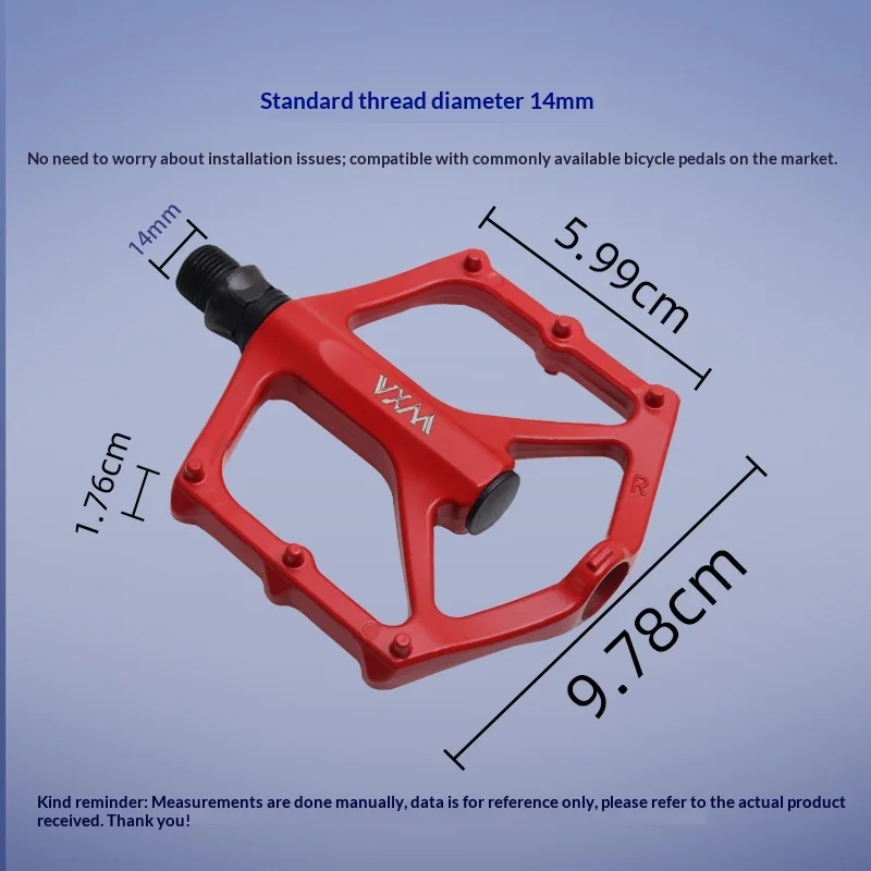 Cagolwa Double bearing aluminum alloy Pedal（Mountain / Universal flat pedal for road use） Thread14mm a Pair