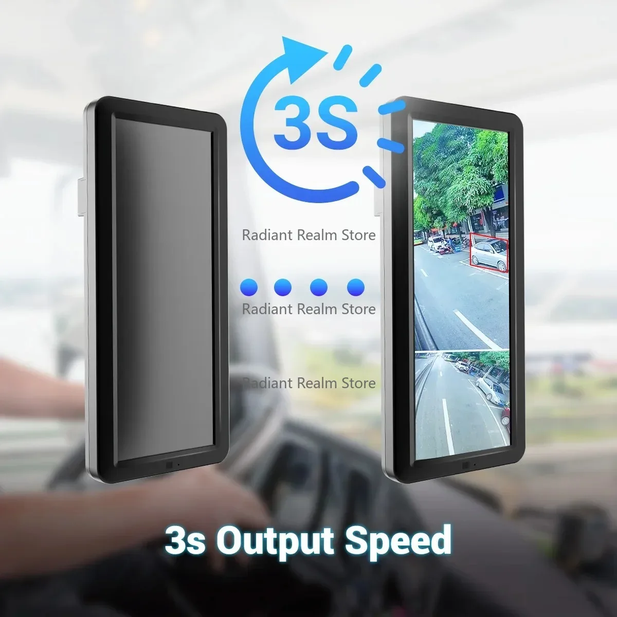 12.3inch Electronic Rear View Mirror Truck Backup Camera with UN ECE R46 Certification and IPS Display for Heavy Loaders