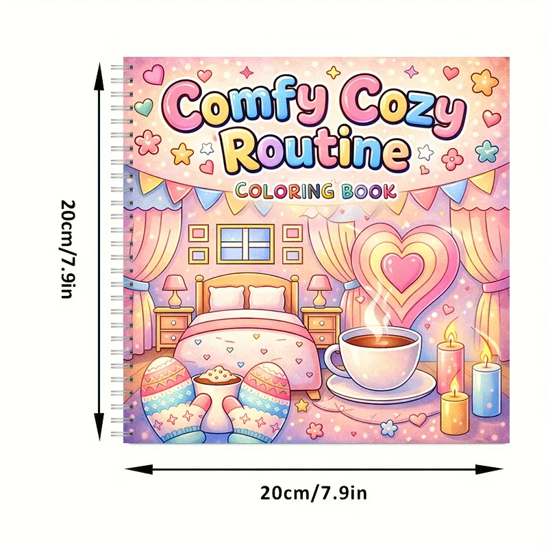Coloring Book Cozy Routine for Adult Colouring Book, Birthday Day Gift, Back to School Supplies, Adults Cute Drawing Book
