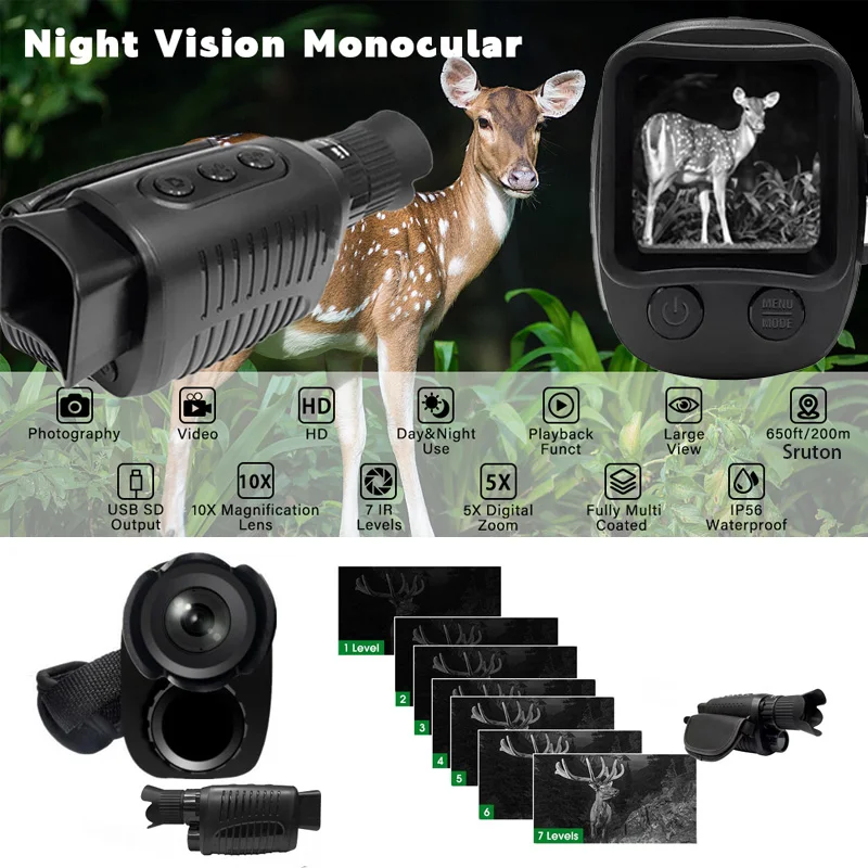 

Newest HD Infrared Night Vision Camera Device Monocular Digital Telescope with Day and Night Dual-use for Outdoor Hunting Travel