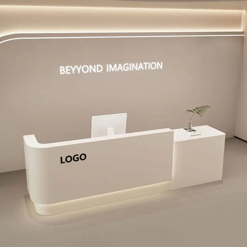 

Simple Modern Desk Light Luxury Welcome Company Checkout Display Business Desk Reception Elegant Shop Scrivania Office Furniture