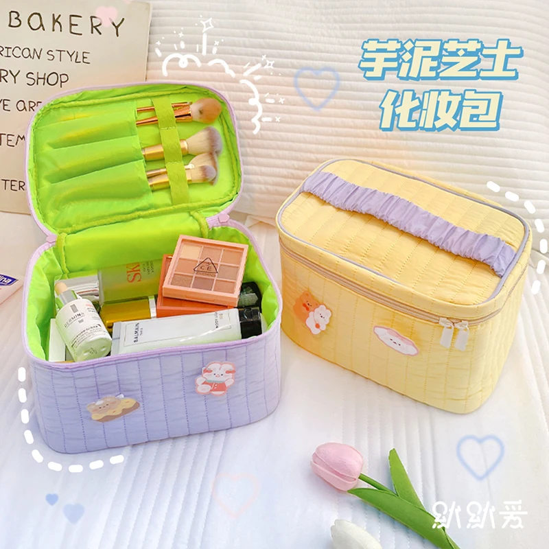 

Candy Color Portable Women Makeup Bag Large Capacity Toiletries Organizer Storage Cosmetic Cases Cute Wash Beauty Pouch