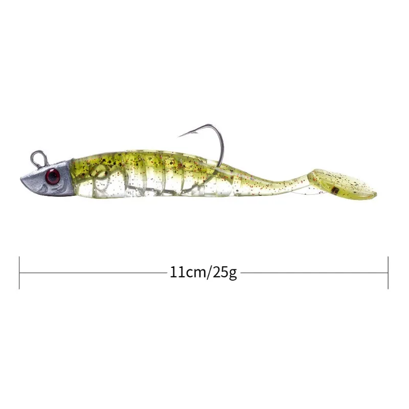 1 PCS 11cm 25g Jigging Soft Bait Head Jig Fish T Tail Saltwater Fishing Baits Sea Fishing Silicone Lures Minnow Pike Swimbait