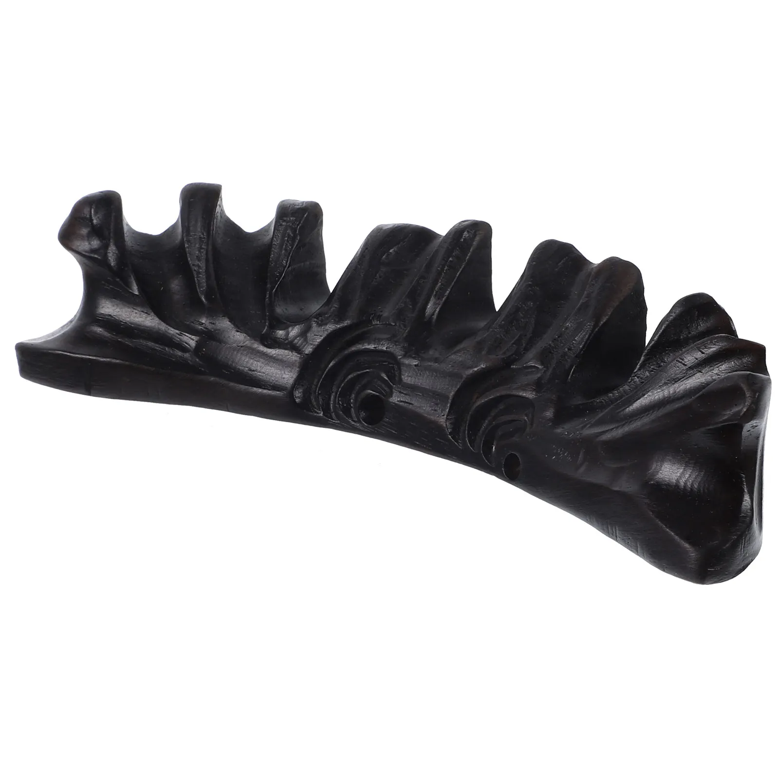 1Pcs Ebony Solid Wood Pen Shelf Hand Polished Gloss Finish Pen Holder Calligraphy Brush Rack Stationery Supply Paperweight
