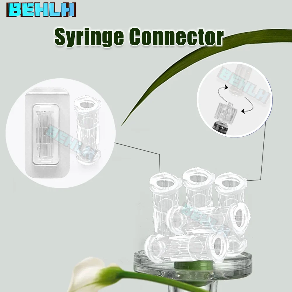 Leak Proof Double Helix Medical Sterile Luer Lock Adapter 10-100PCS Transparent Plastic Syringe Connector