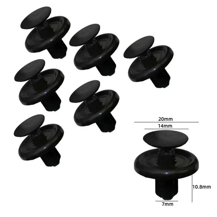 50Pcs/100pcs Diameter 7mm Black Plastic Auto Fasteners Rivets Clips  Vehicle Car Bumper Door Panel Fender Liner Clips Retainer