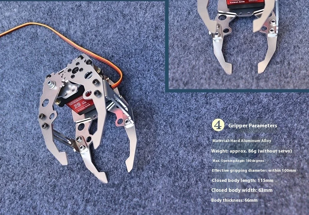 Robottankgrijper, robotarm, aluminium grijper