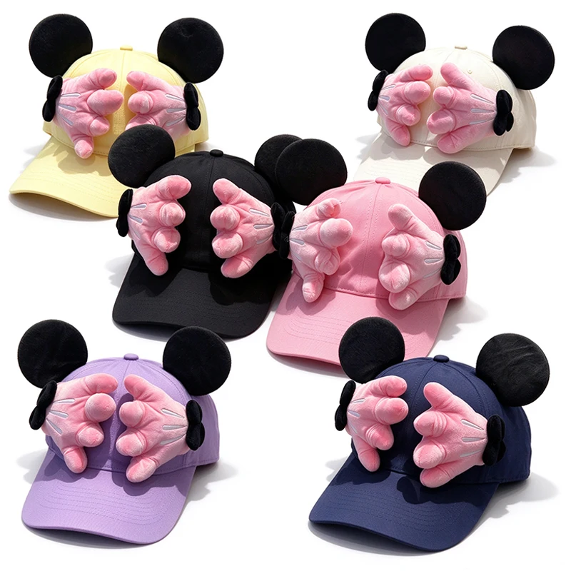 Cartoon Mouse Ears Baseball Cap Adjustable Duckbill Outdoor Travel Fashion Sun Hat for Women Men Teens Couple Family Matching