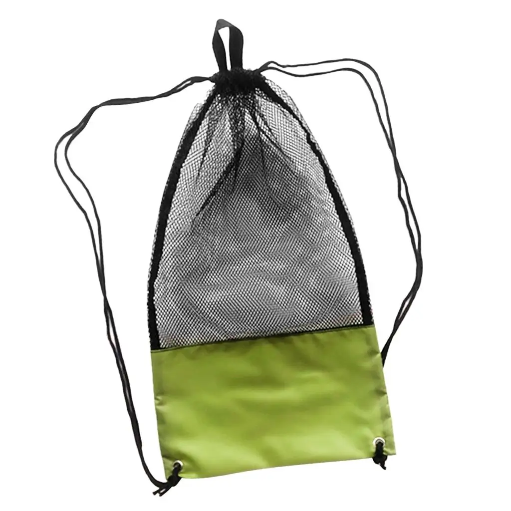 

Mesh Backpack for Swimming Adjustable Nylon Stuff Sack Diving Pin Bag for Scuba Fins and Pool Accessories Storage